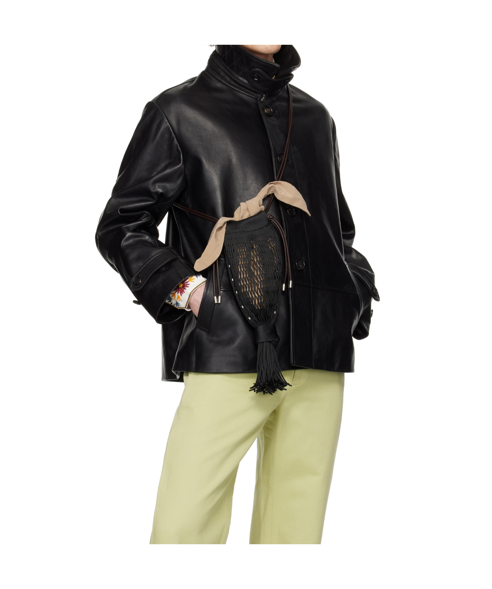 Bode Button-up Jacket In Black
