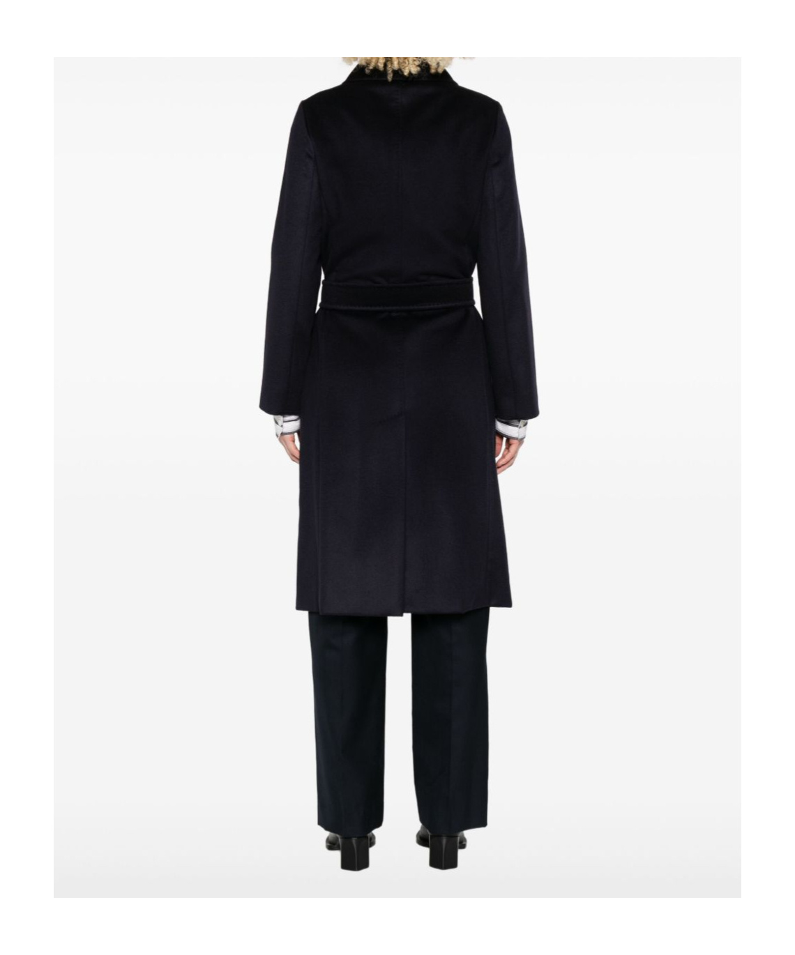 Max Mara Long-sleeved Coat In Black