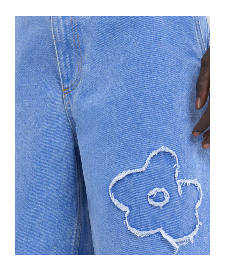 Marni Denim Shorts With Distressed And Elastic Waistband In Blue