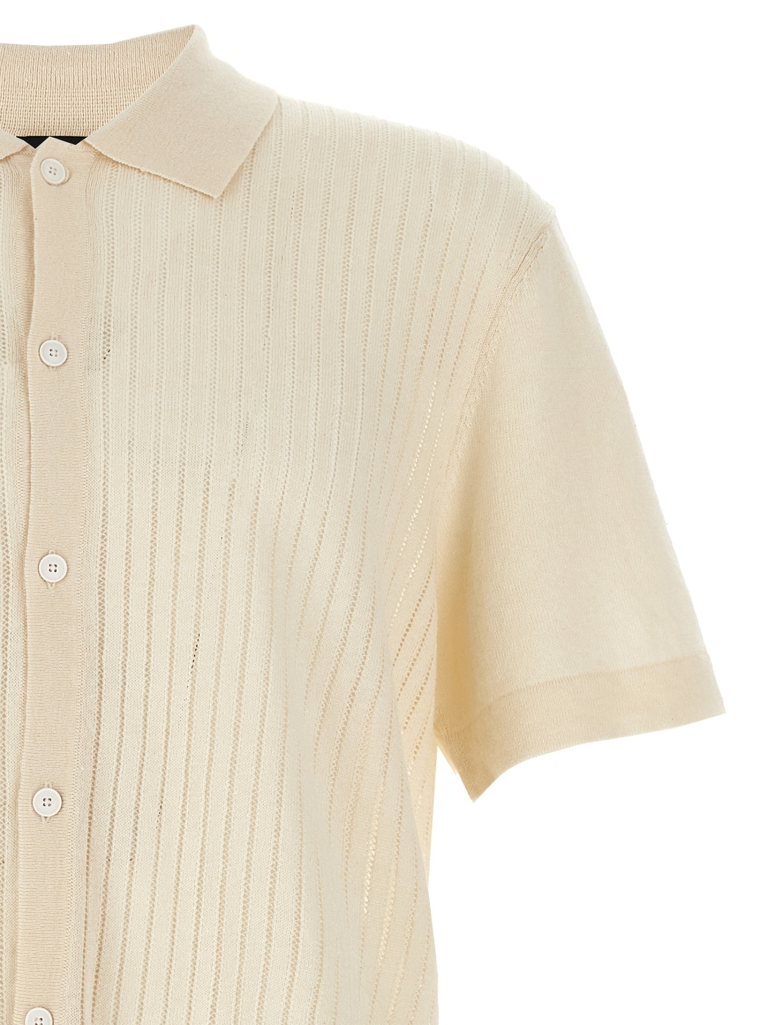Hugo Boss Knitted Shirt Shirt And Blouse White In Neutral