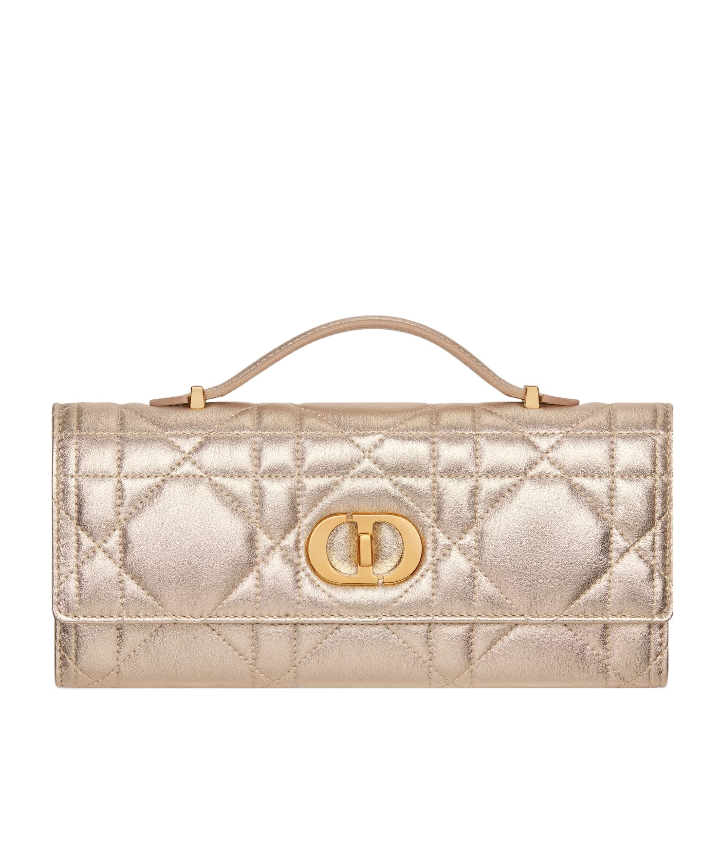 Dior Miss Caro Top Handle Pouch In Gold