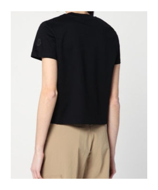 Moncler Embroidered Front Panel T-shirt In Black
