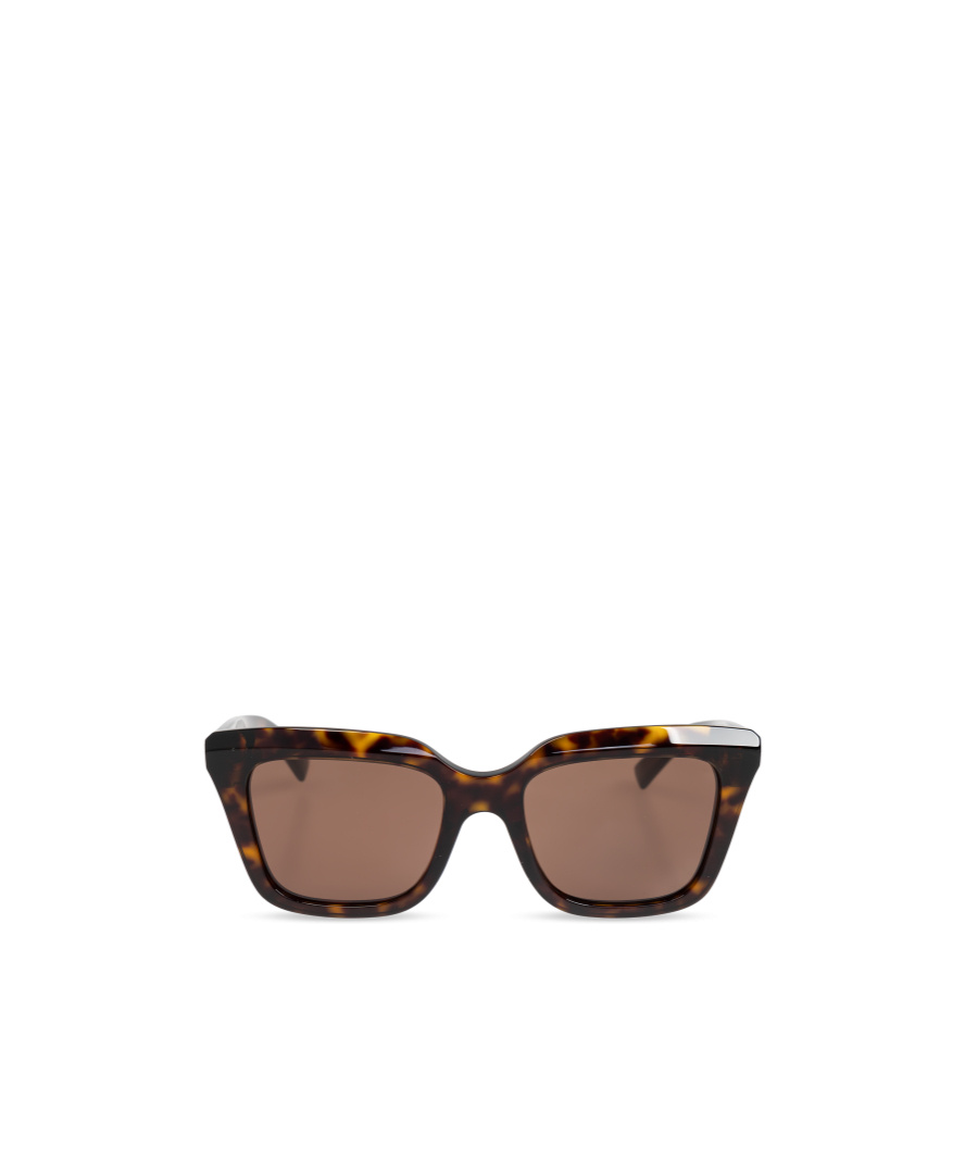 Alexander Mcqueen Logo-print Rectangle-frame Sunglasses In Brown