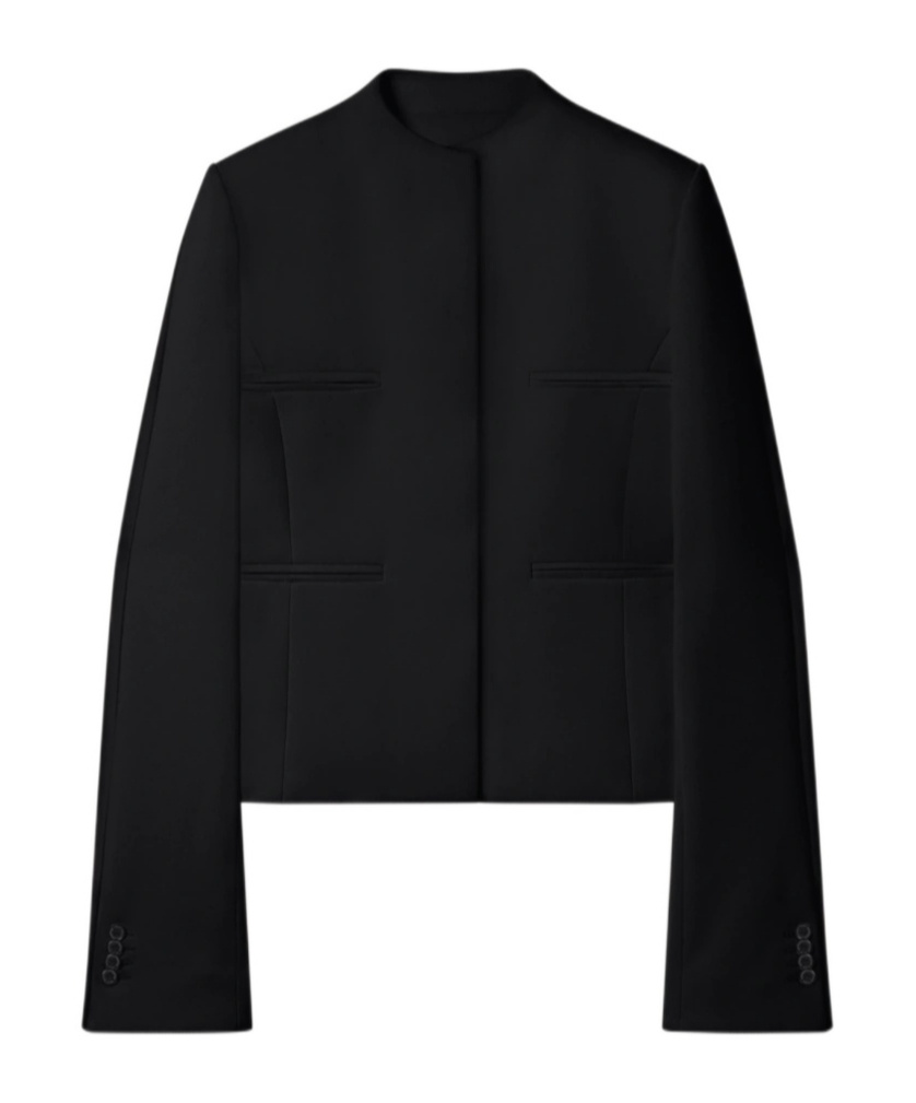 Shop Courrèges Heritage Concealed-fastening Crepe Jacket In Black