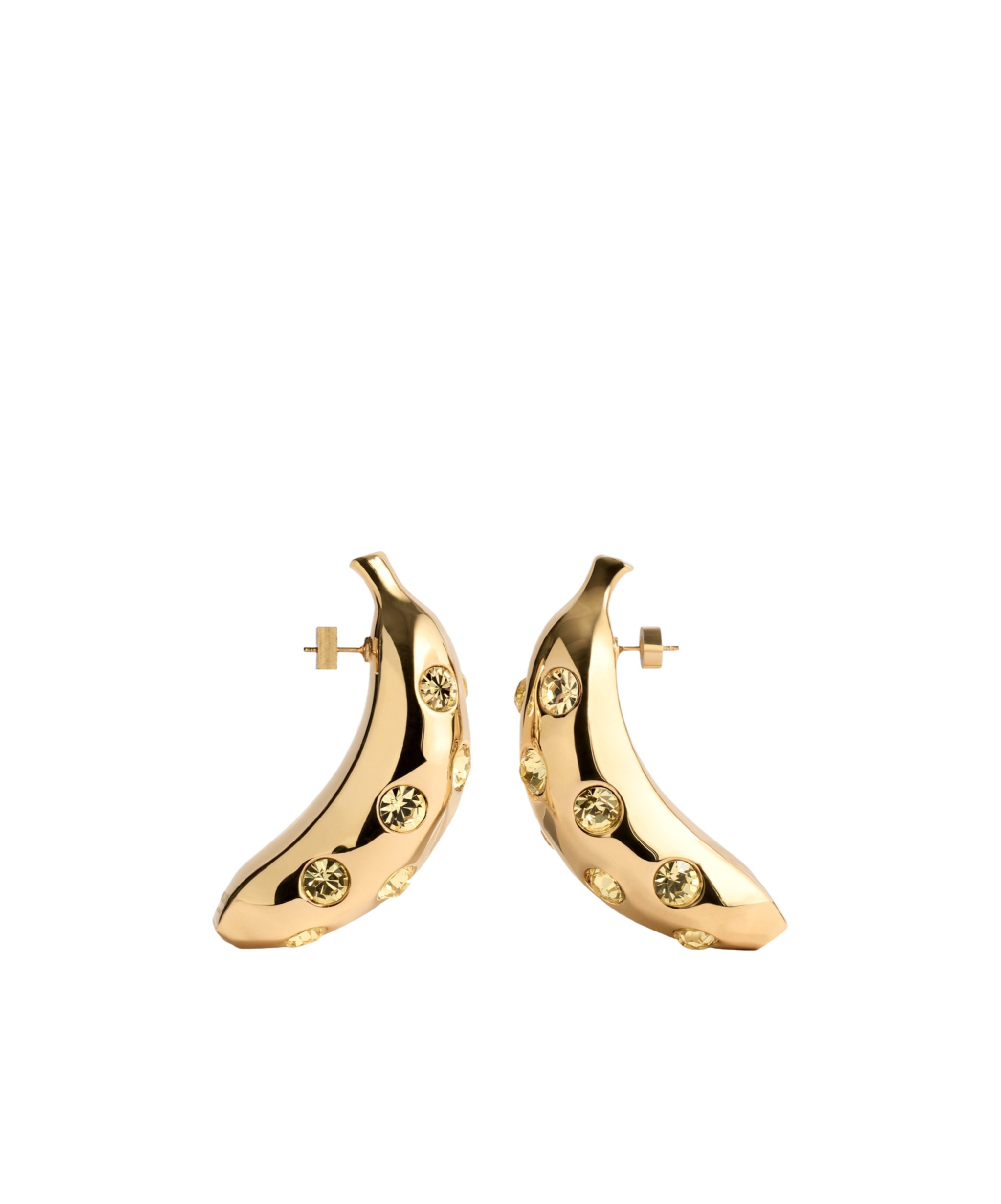 Shop Jacquemus Les Boucles Bananes Earrings In Yellow