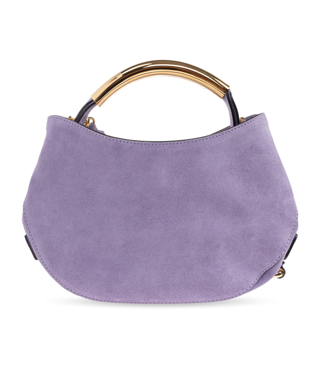 Moschino Handle-me Curved Suede Tote Bag In Purple