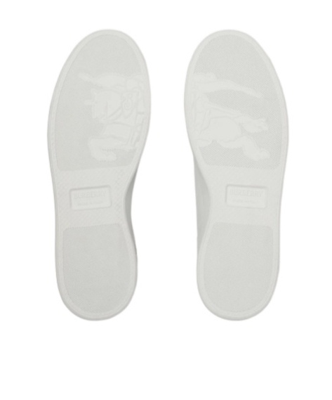 Burberry Low-top Leather Sneakers Round Toe In White