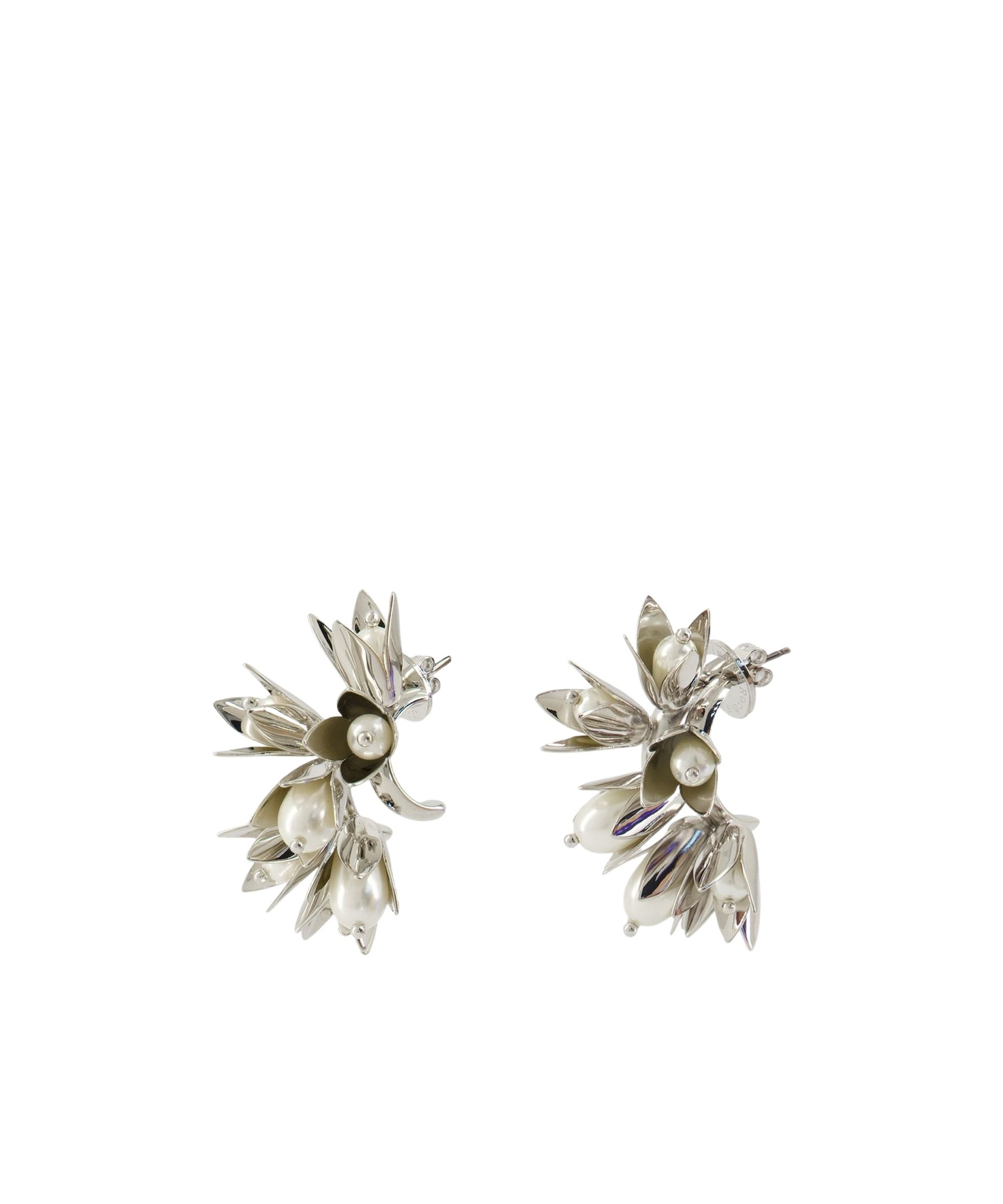 Simone Rocha Embellished Flower Earrings In Metallic