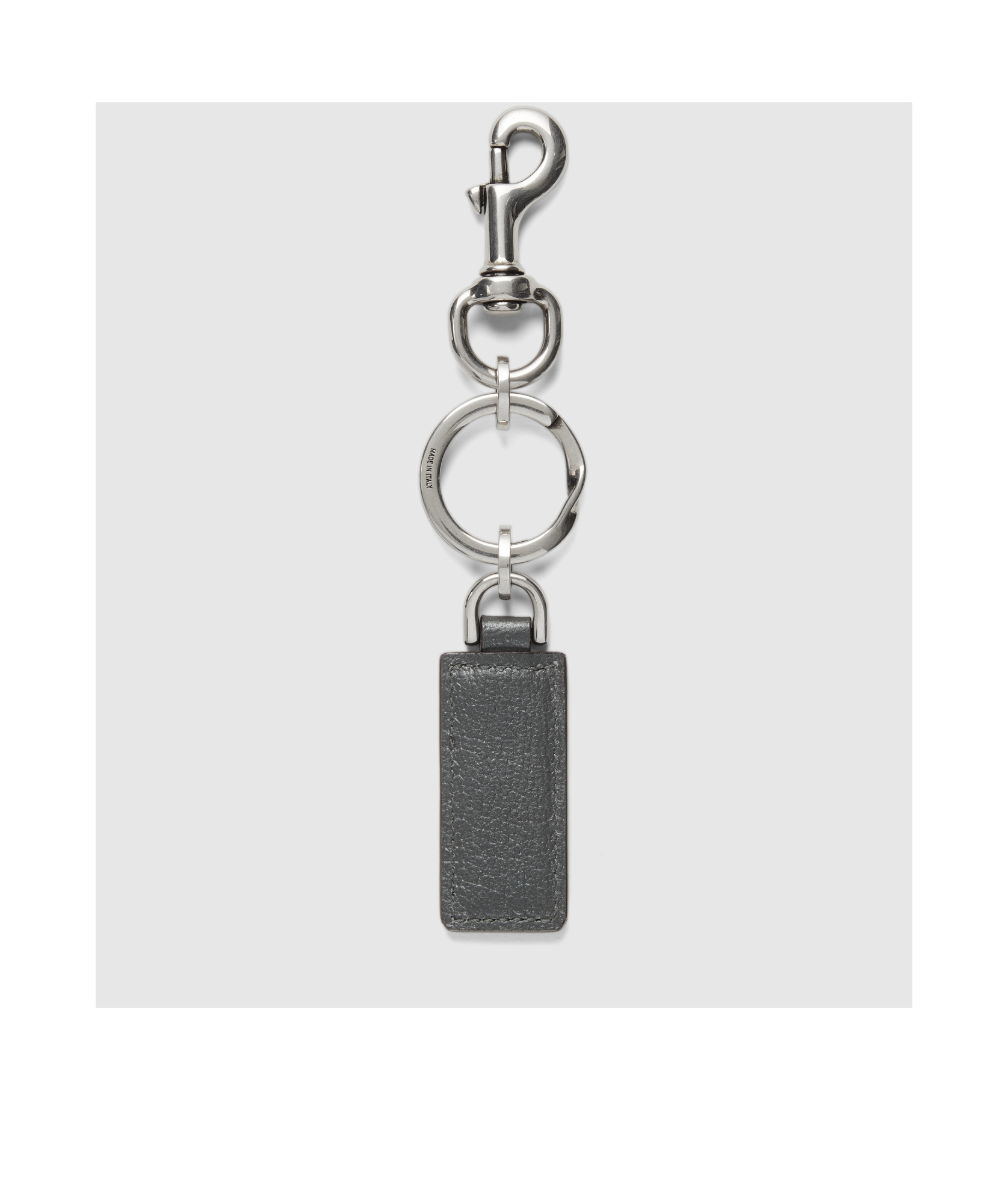 Gucci Mini Supreme Fabric Key Ring With Leather Details In Black