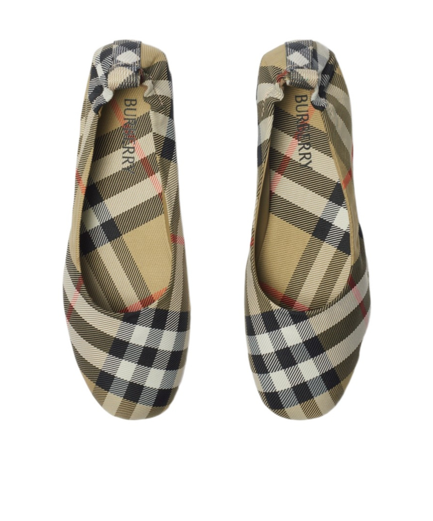 Burberry Ballerina Beige Check Pattern In Brown