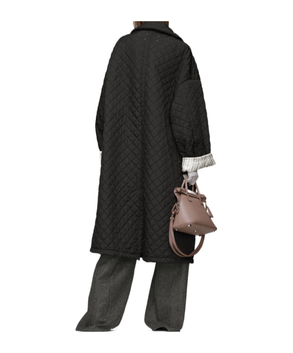 Maison Margiela Quilted Single-breasted Coat In Black