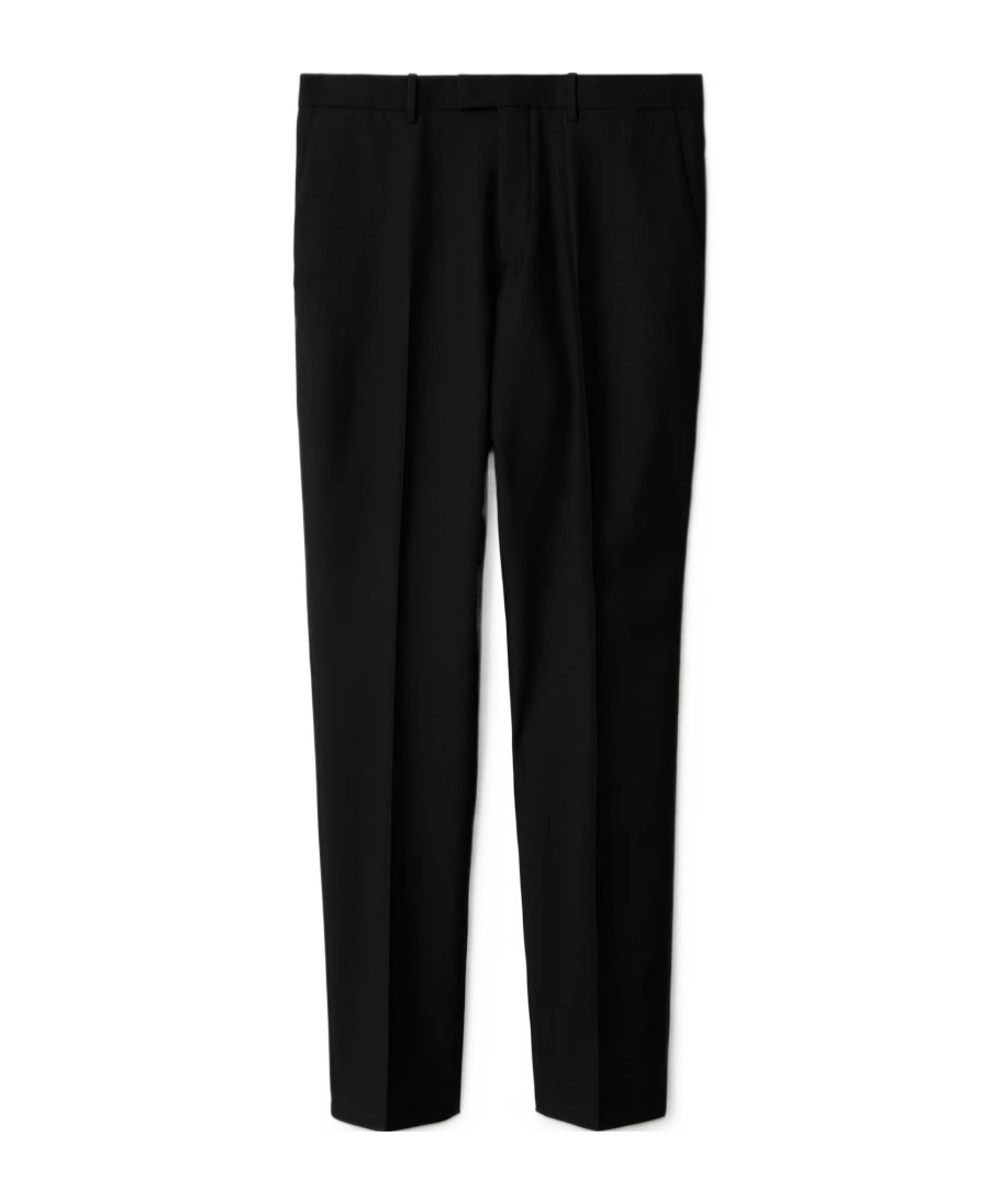 Burberry Wool Tailored Trousers In Black