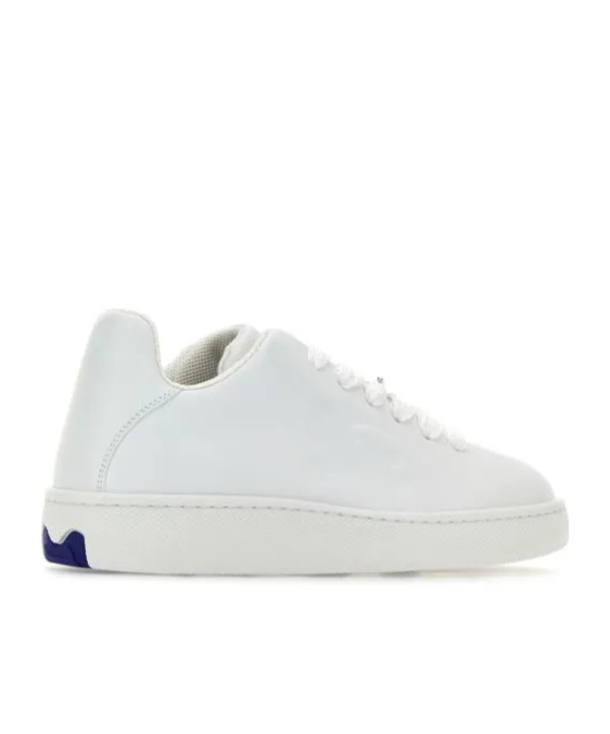 Burberry Lace Up Round Toe Trainers In White