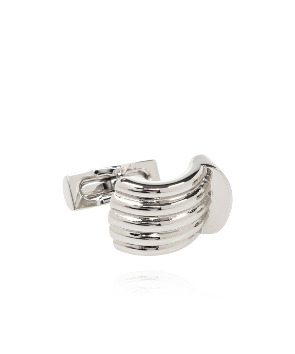 Ferragamo Logo-engraved Cufflinks In White