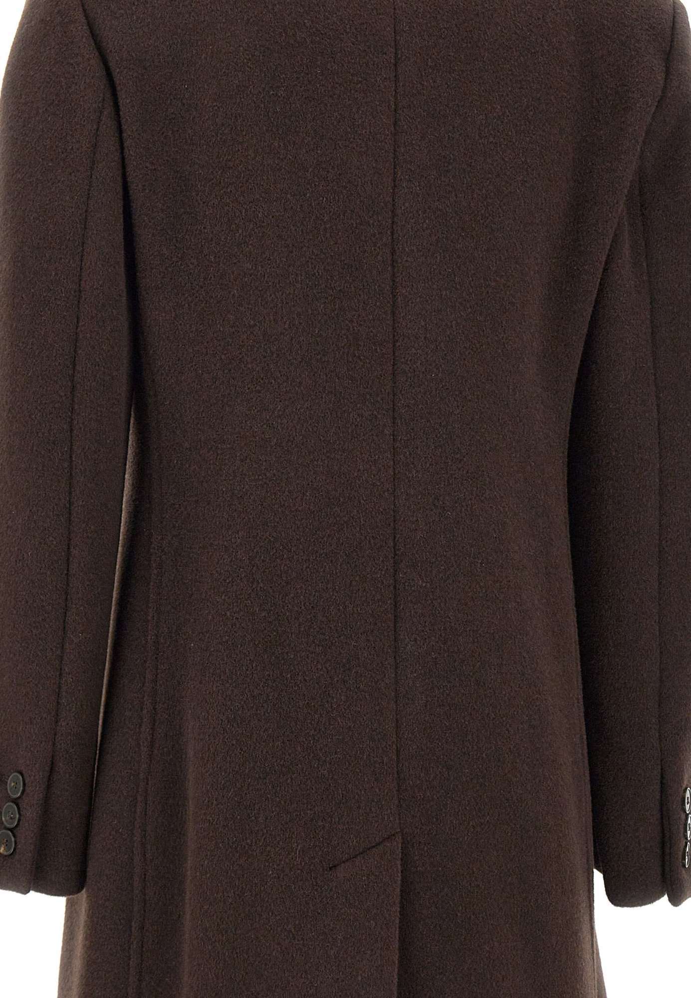 Marella Peak-lapel Buttoned Coat In Brown