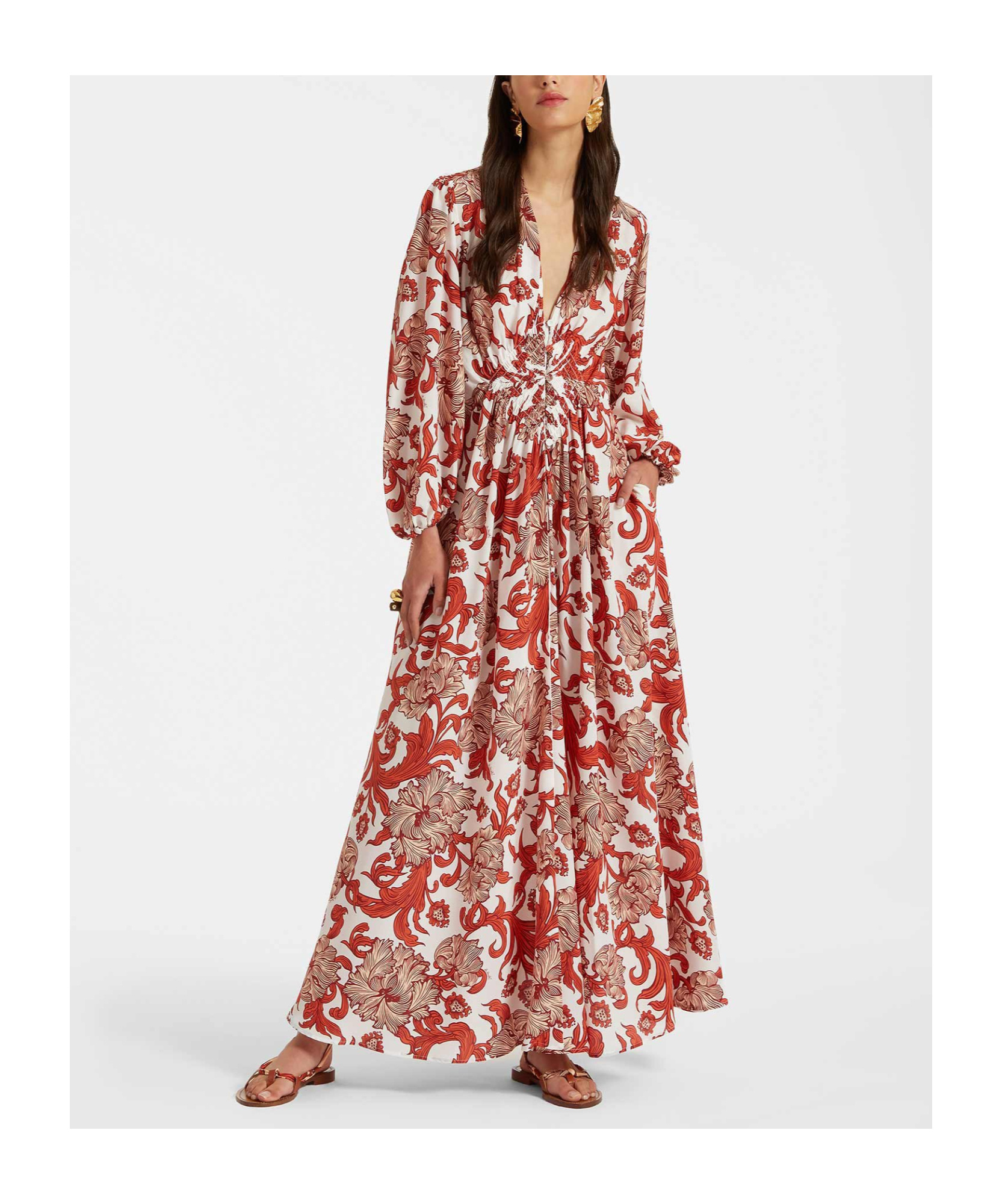 Shop La Doublej Print Dress In Brown