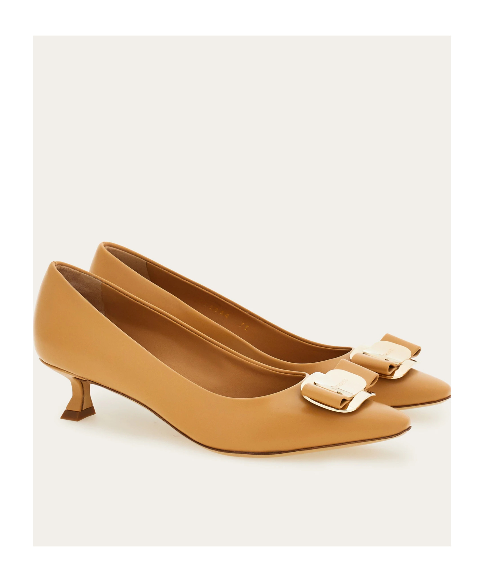 Ferragamo Kitten Heels In Brown