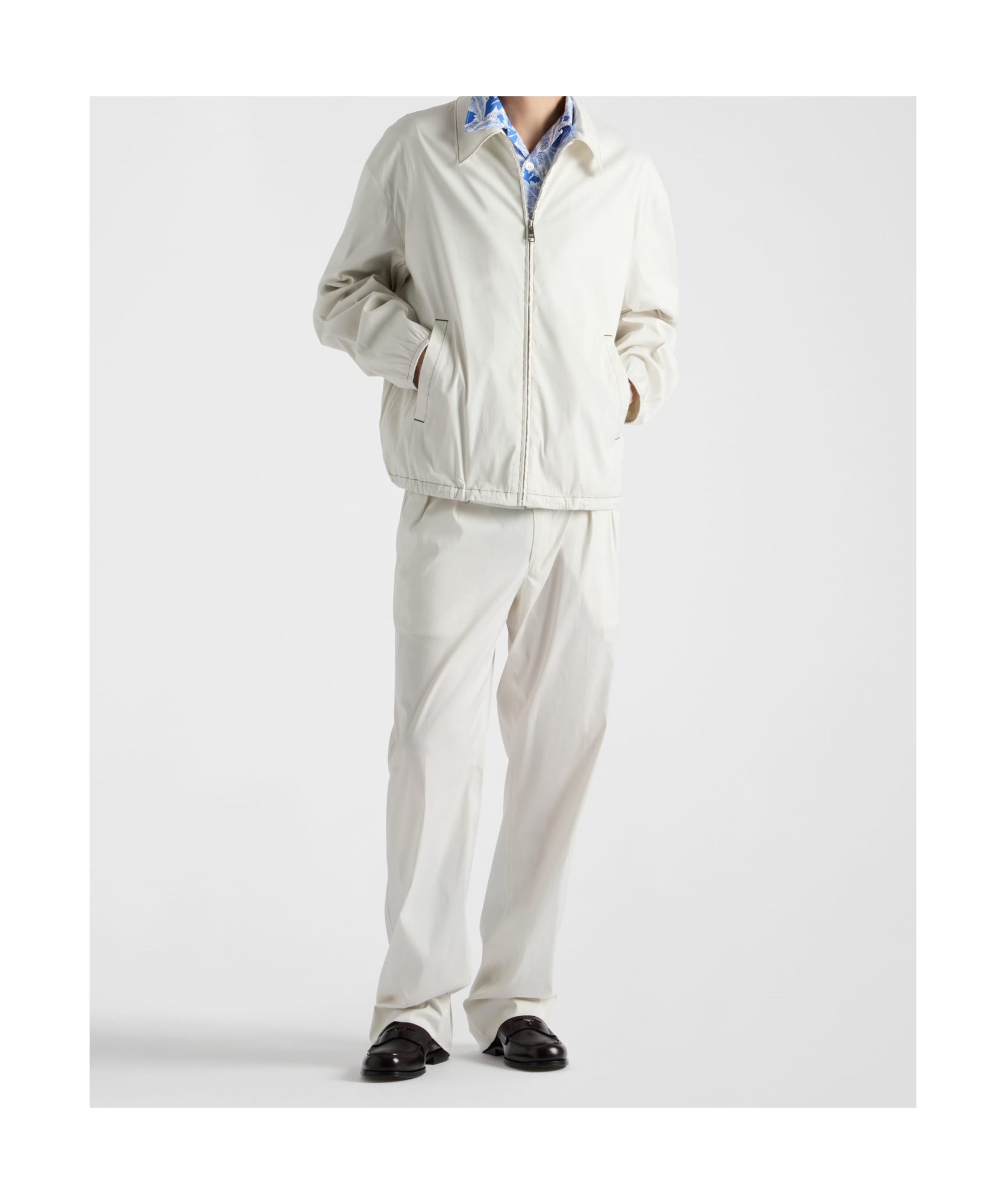 Prada Cotton Bomber Jacket In White