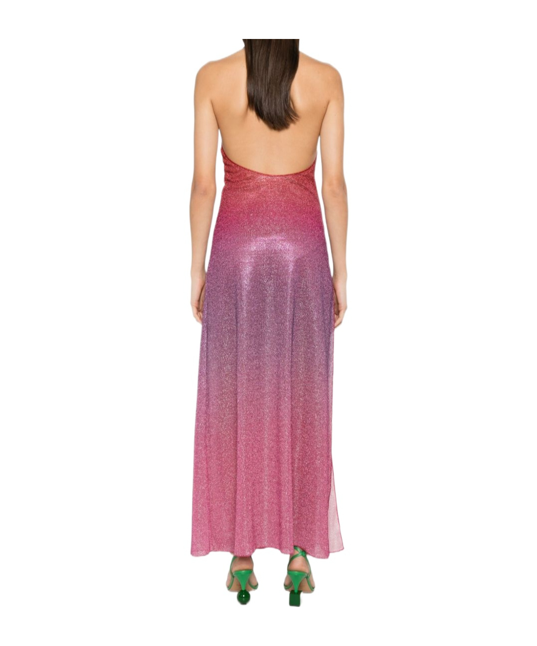 Shop Oseree Oséree Lurex Halterneck Midi Dress In Pink