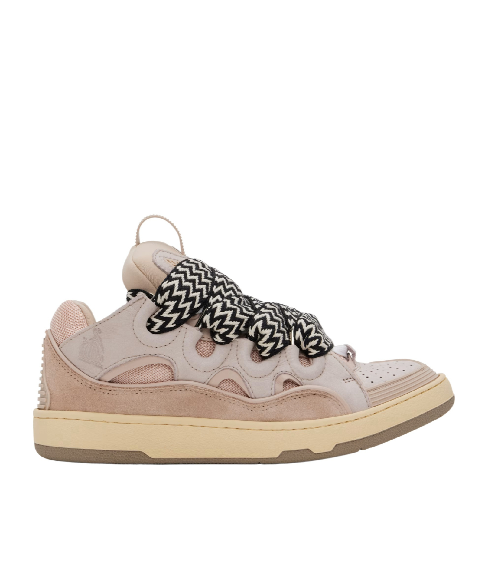Lanvin Leather Curb Sneakers In Pink
