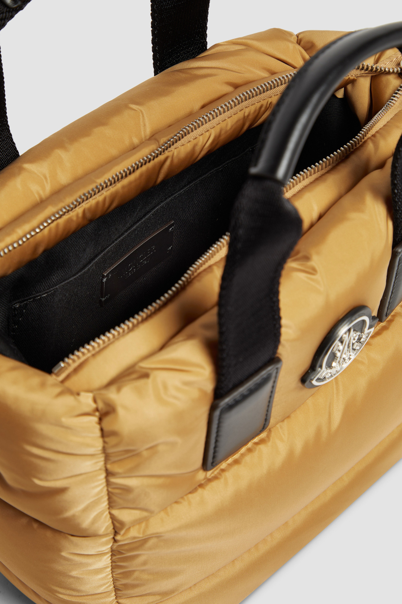 Moncler Caradoc Mini Shoulder Bag In Camel Beige