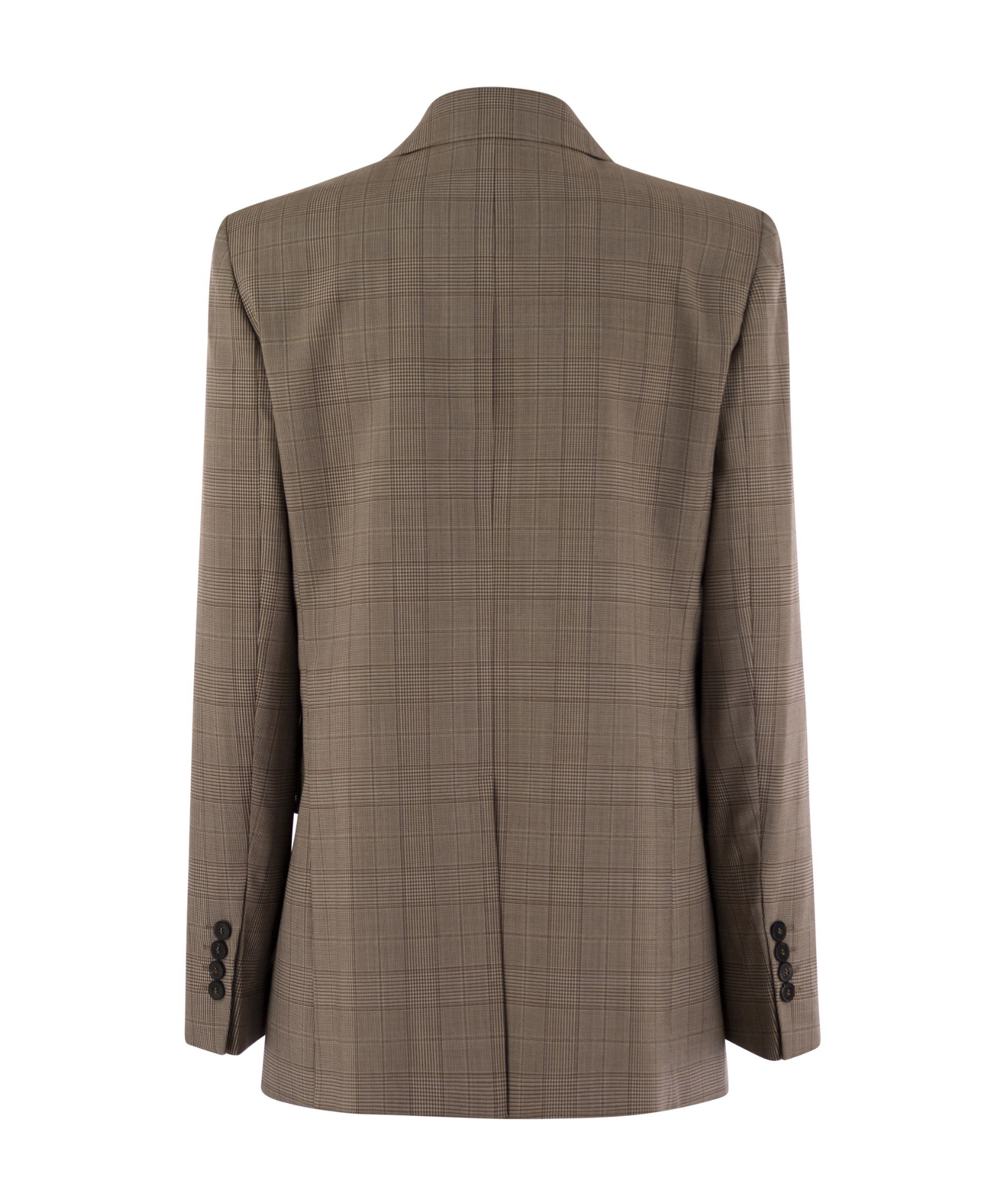 Shop Max Mara Studio Single-breasted Checked Jacket In Brown