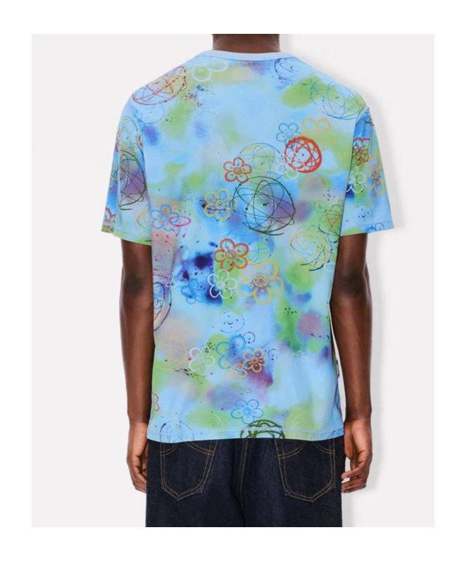 Kenzo Logo Printed Reversible Crewneck T-shirt In Blue