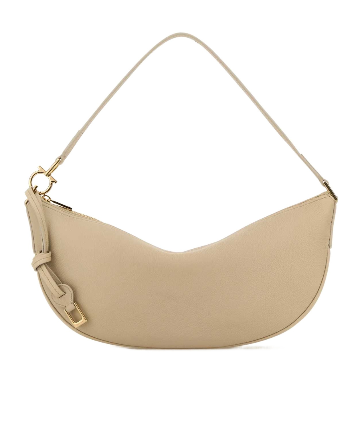 Shop Ferragamo Leather Shoulder Bag In Sand
