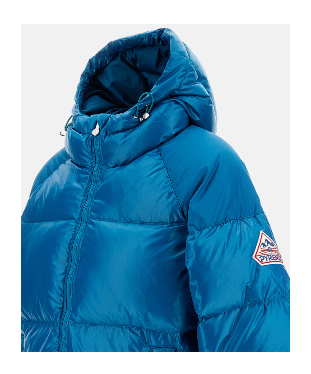 Pyrenex Hooded Cotton Jacket In Blue