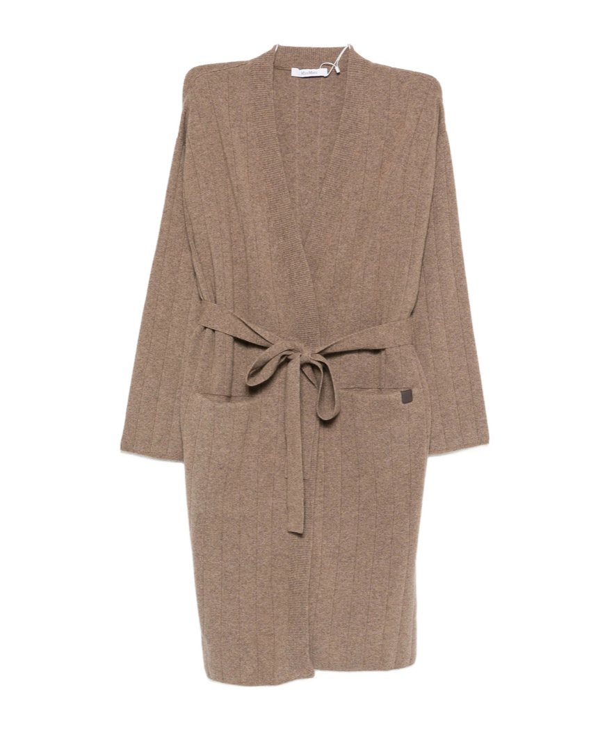 Max Mara Long-sleeved Cardigan In Brown