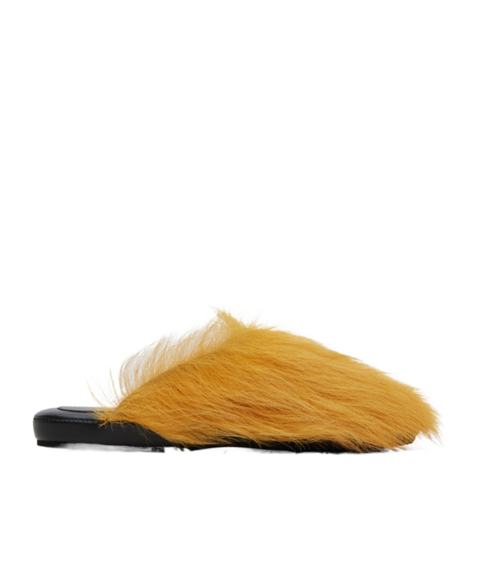 Marni Yellow Fussbett Sabot Slippers In Orange