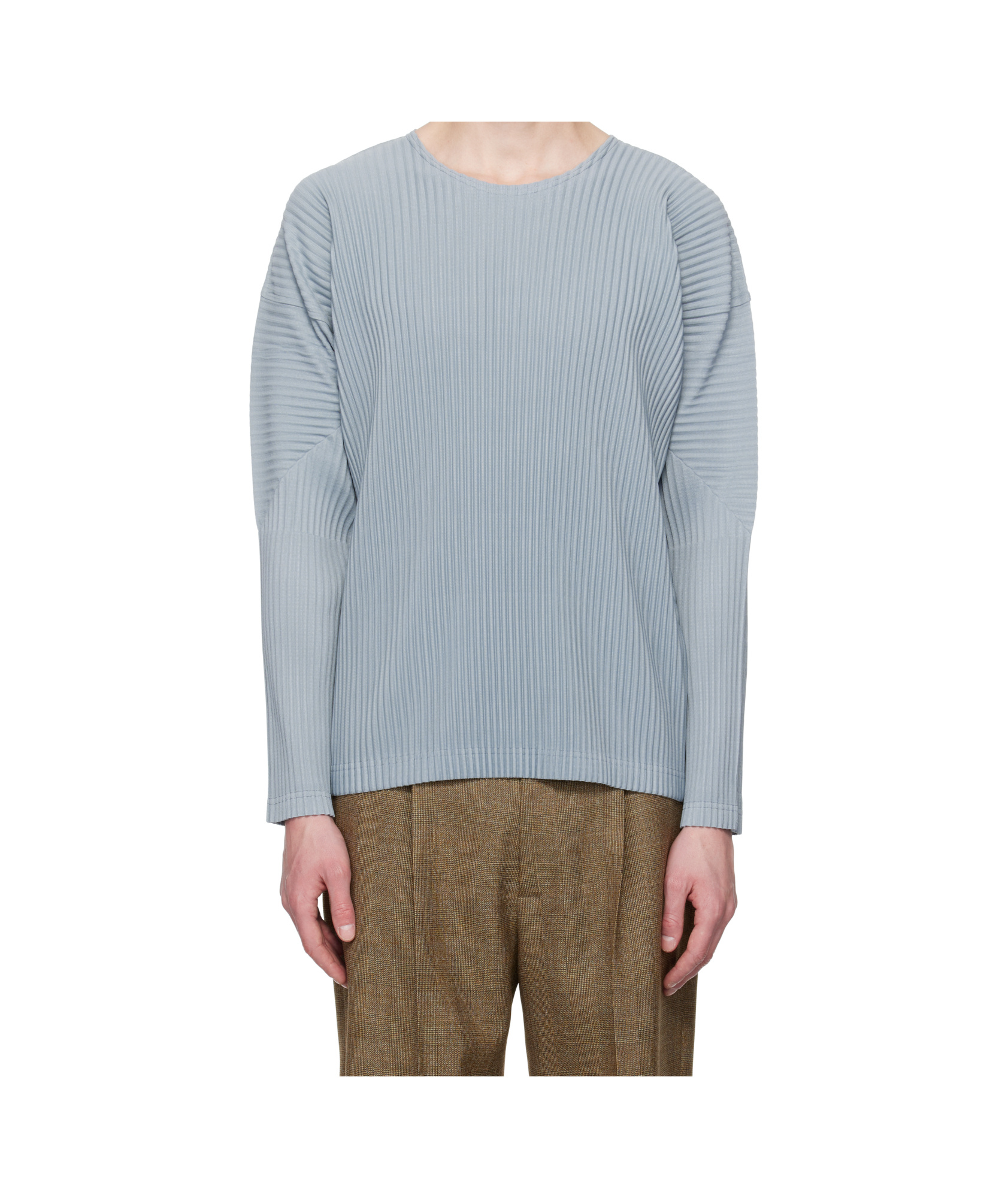 Issey Miyake Round Neck Long Sleeve T-shirt