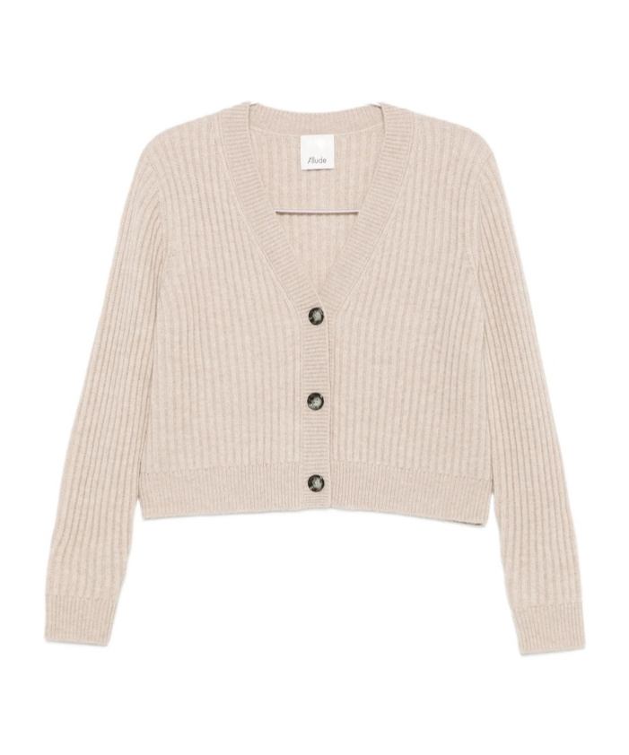 Allude Long-sleeve Cardigan In Nude