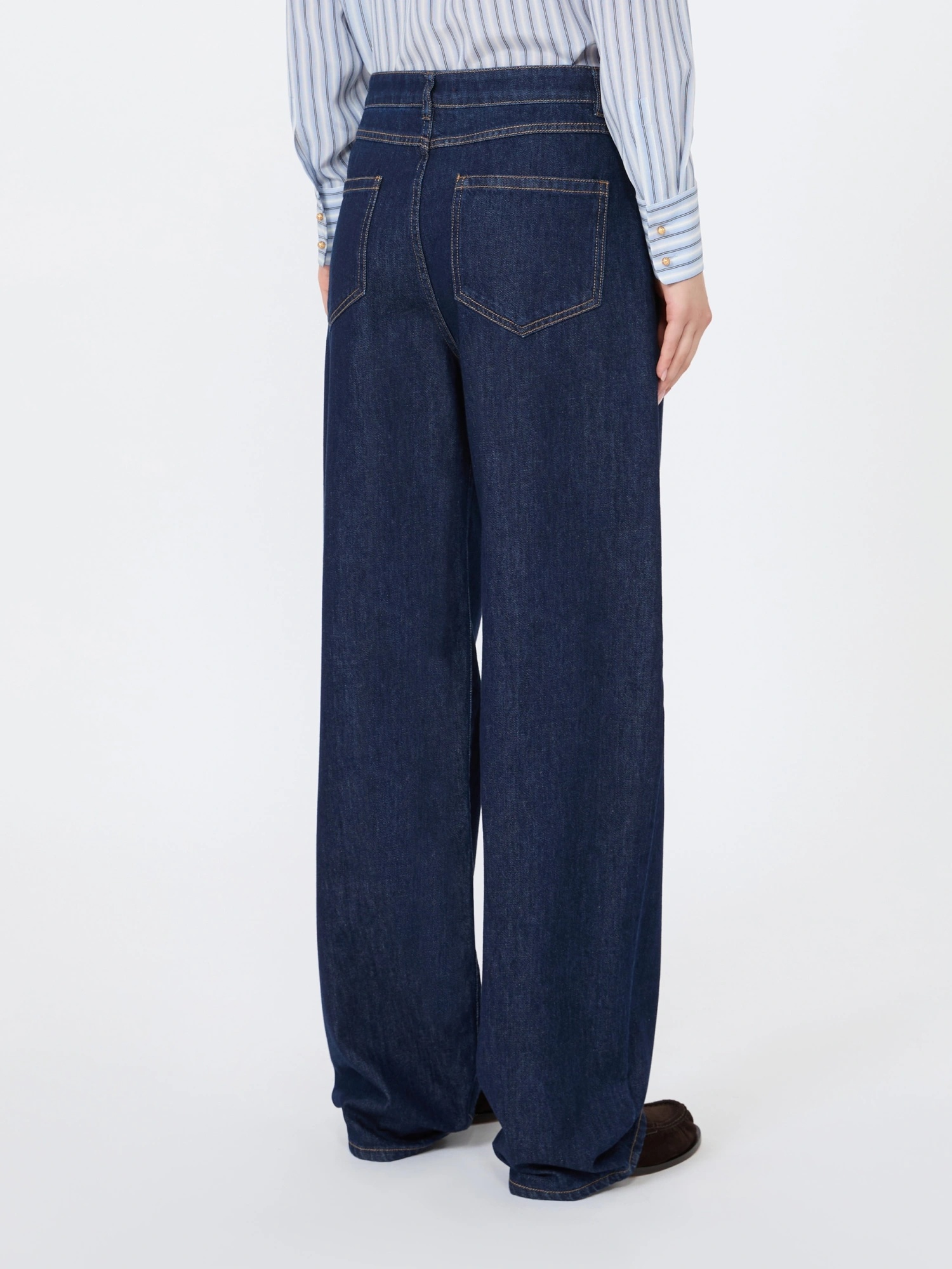 Max Mara Belt-loop Jeans In Navy Blue