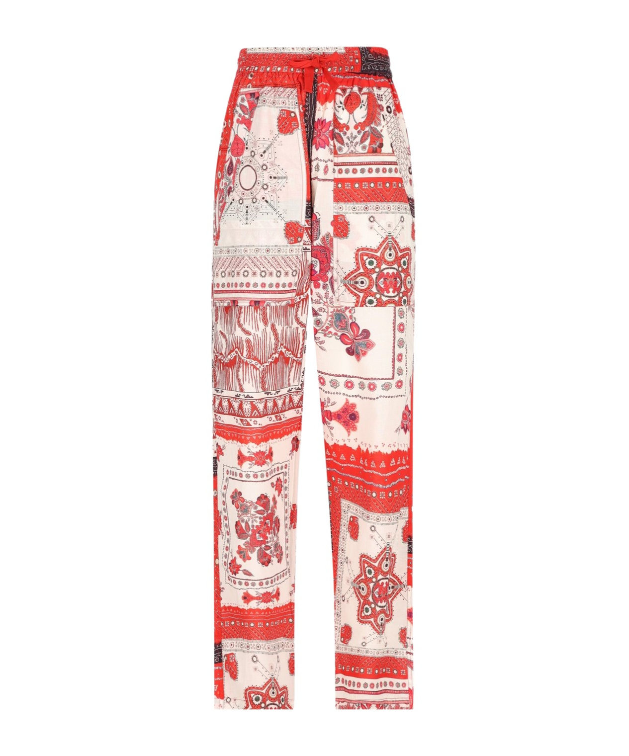 Isabel Marant Étoile Fedora Printed Cotton-voile Straight-leg Pants In Pink
