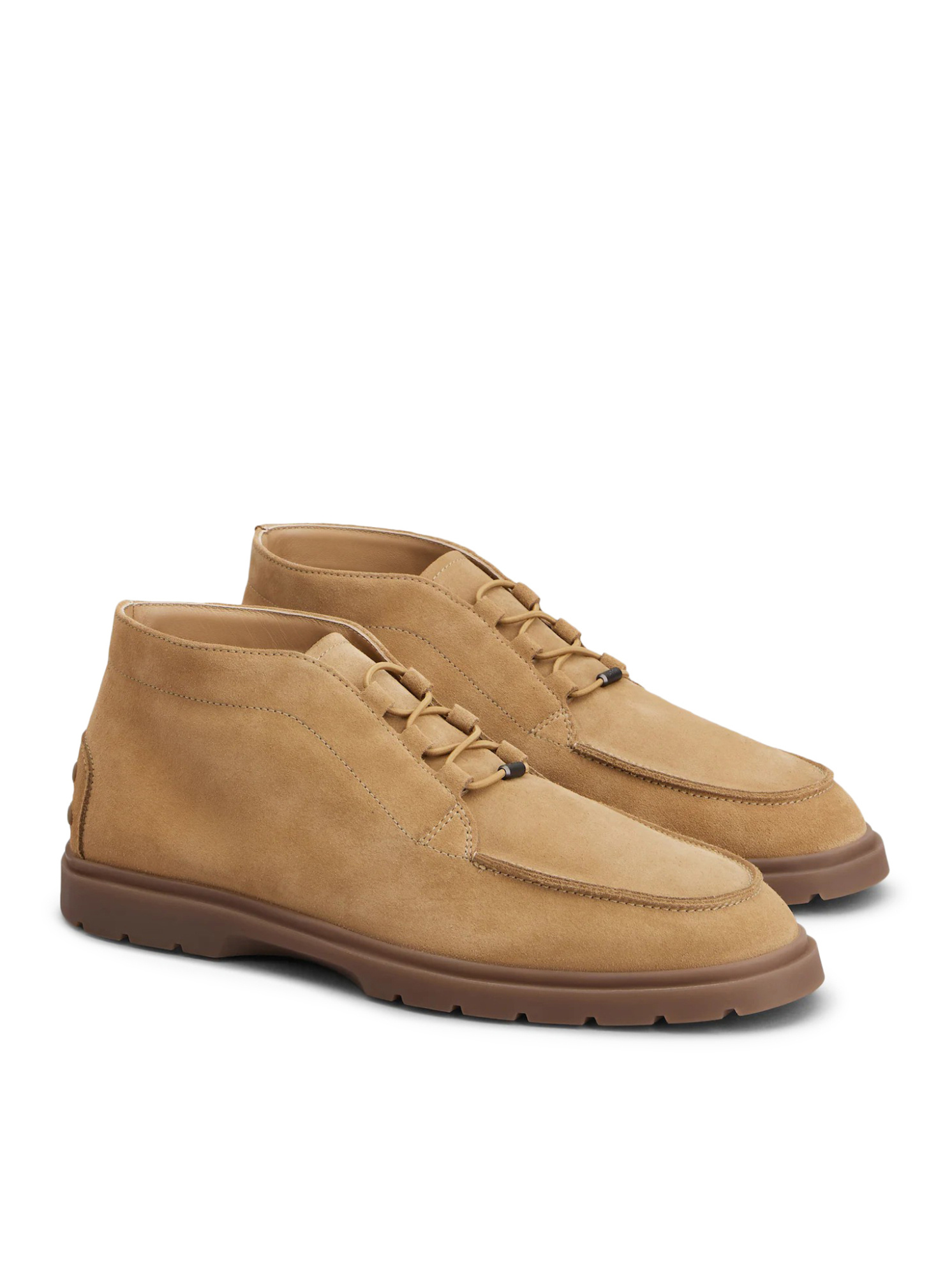 Tod's Suede Elastic-lace Desert Boots In Brown