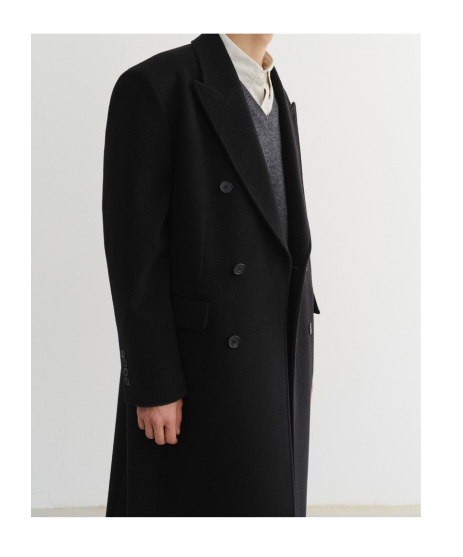 Dunst Unisex Tailored Double-breasted Cashmere Coat In Blue