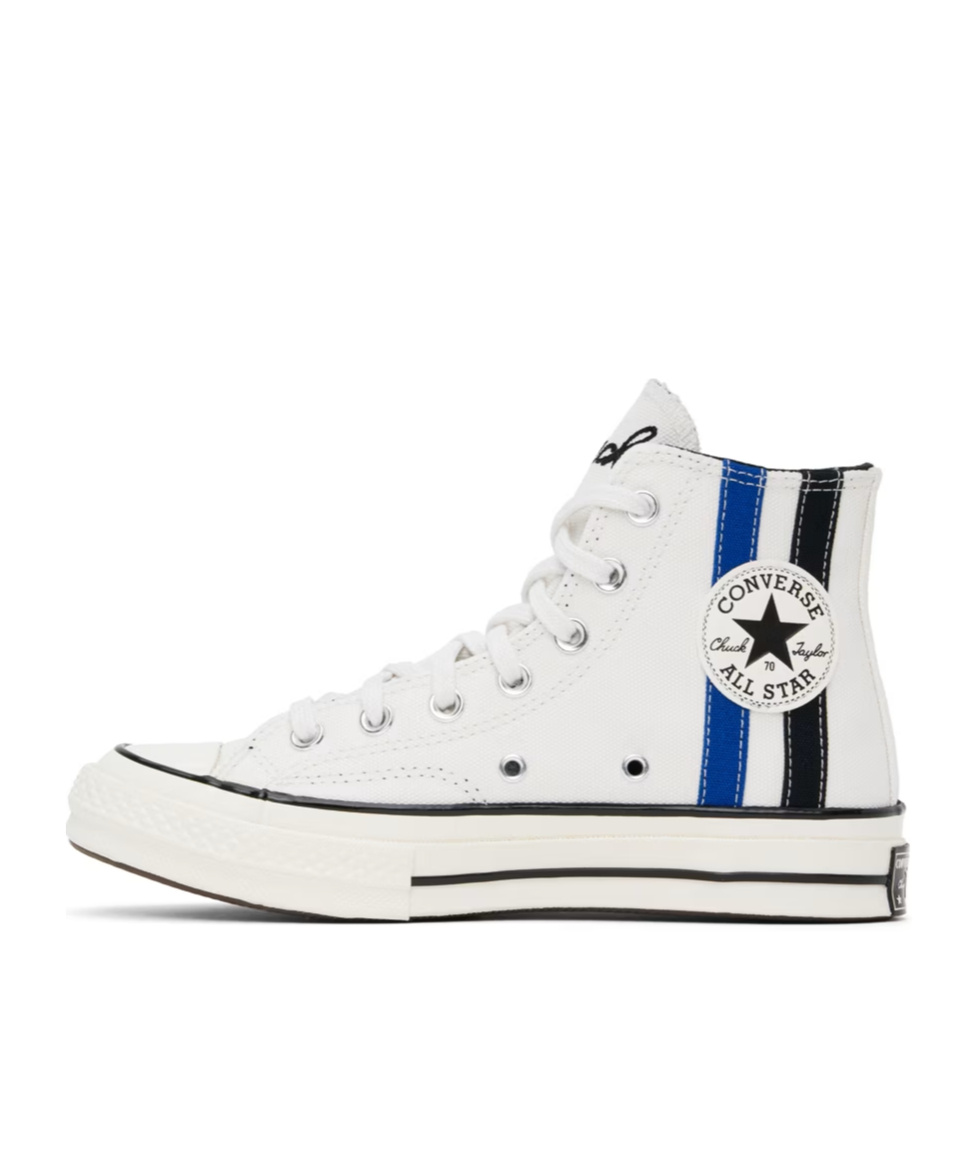 Converse Striped Lace High-top Casual Shoes In White