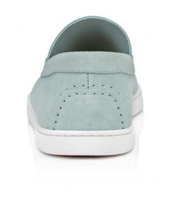 Christian Louboutin Calf Leather Boat Shoes In Gray