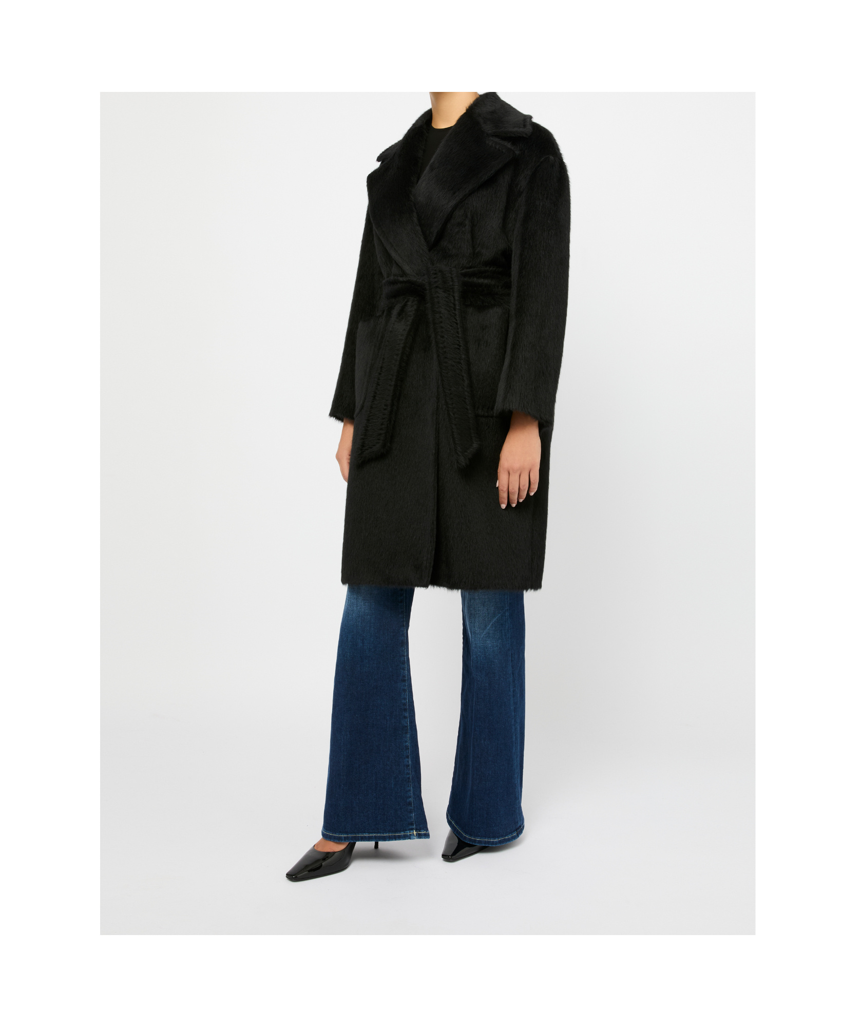 Max Mara Long-sleeved Coat In Black