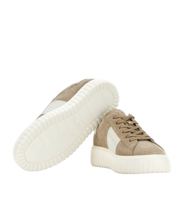 Hogan H-stripes Lace-up Sneakers In White
