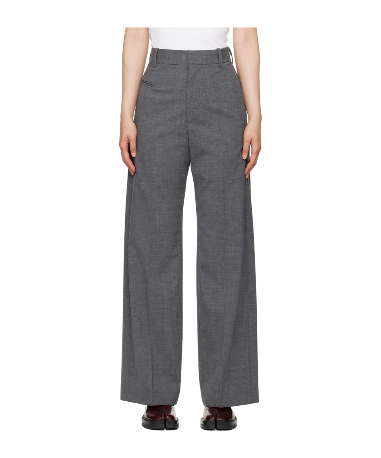 Mm6 Maison Margiela High-waisted Tailored Trousers In Black