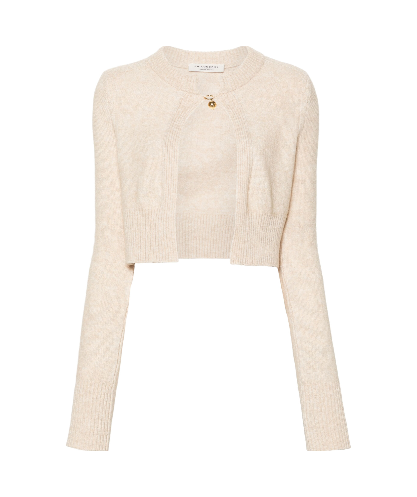 Philosophy Di Lorenzo Serafini Metal-detailing Cardigan In Nude