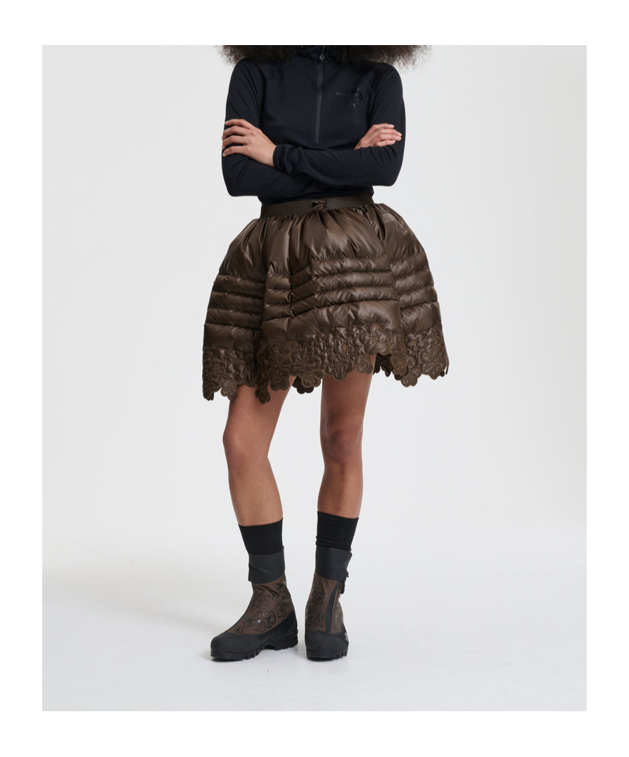 Cecilie Bahnsen X The North Face Elena Down Skirt Skirt In Brown