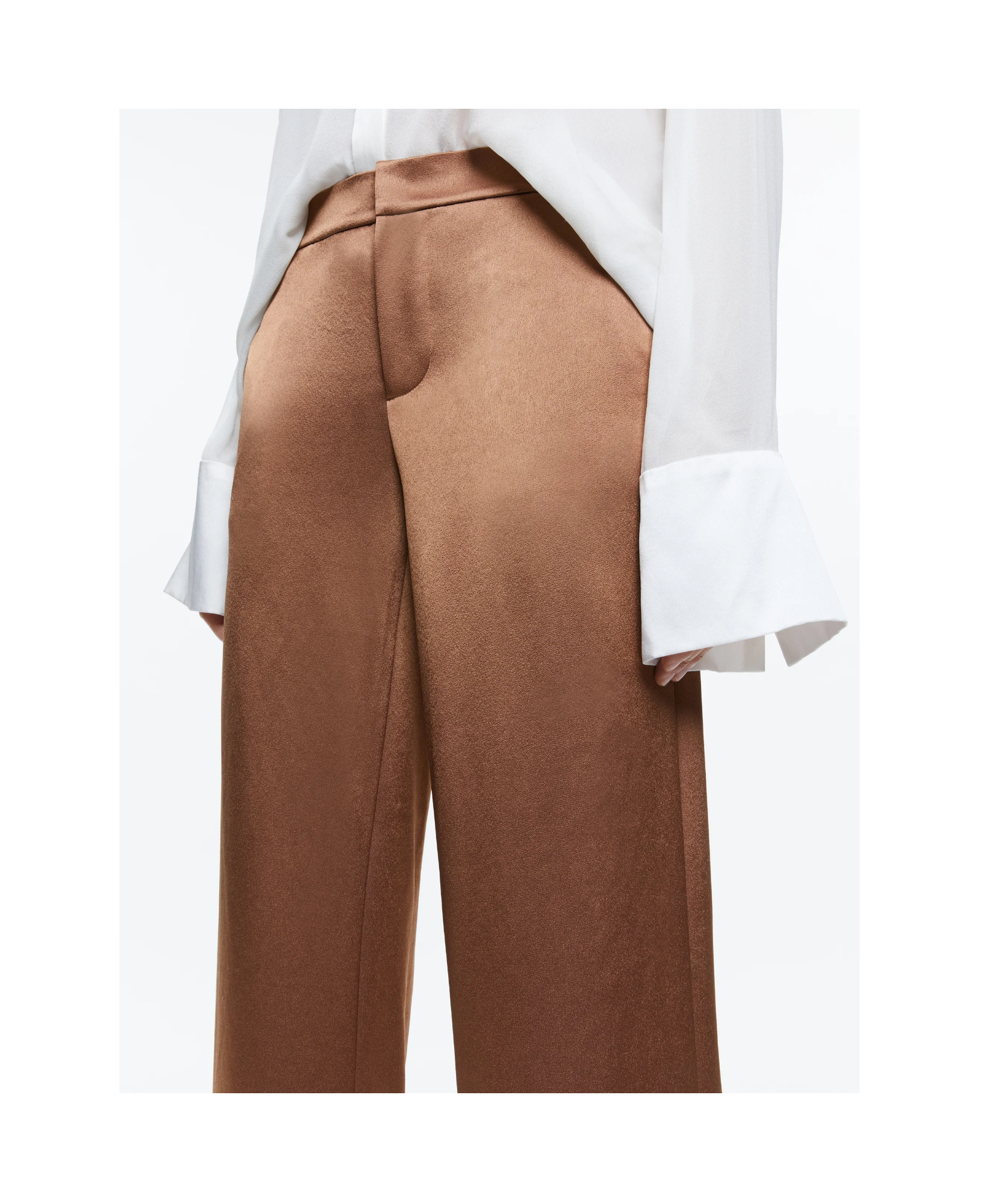 Alice And Olivia Calvin Wide-leg Pants In Brown