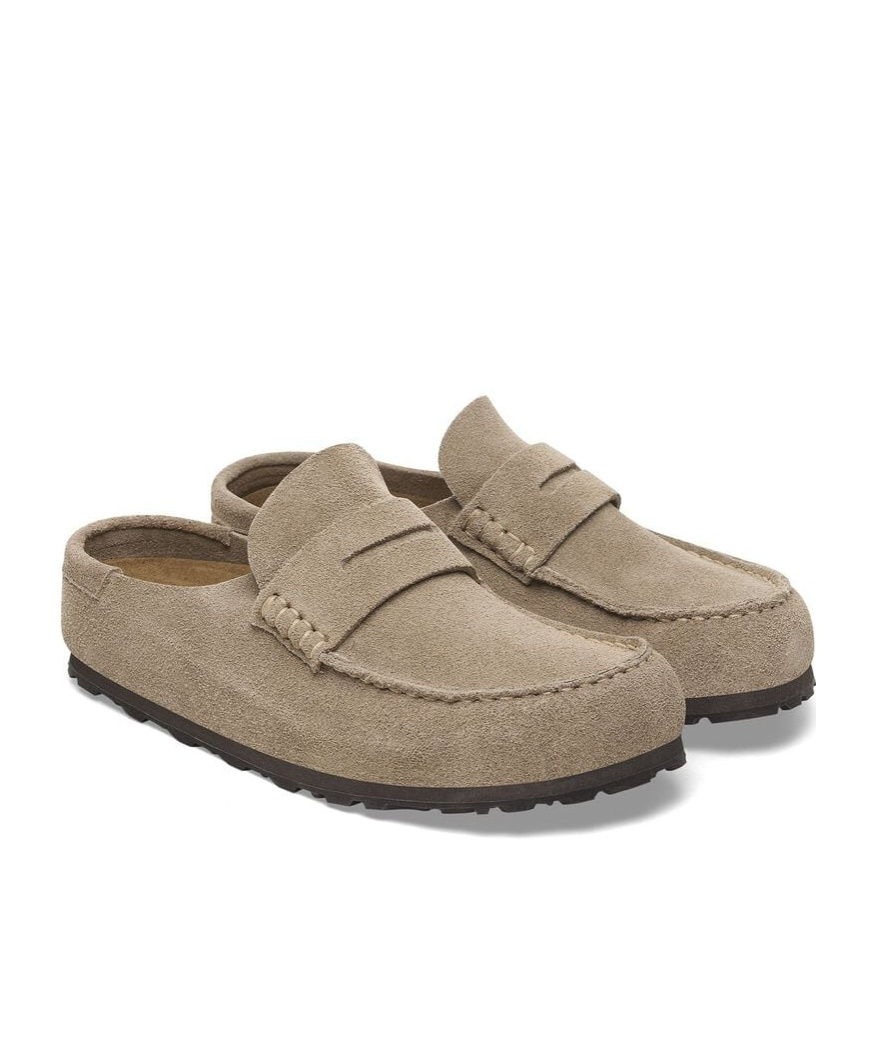 Birkenstock Mocassino Naples Wrapped Suede Calz. S Taupe In Brown