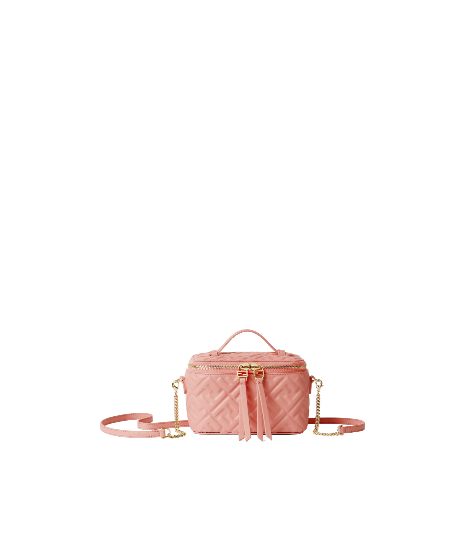 Fendi Pink Nappa Leather Mini-bag With Ff Motif In Pink