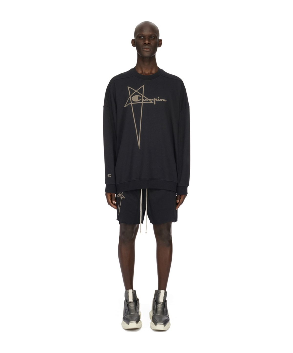 Rick Owens Logo-embroidered Sweatshirt In Black
