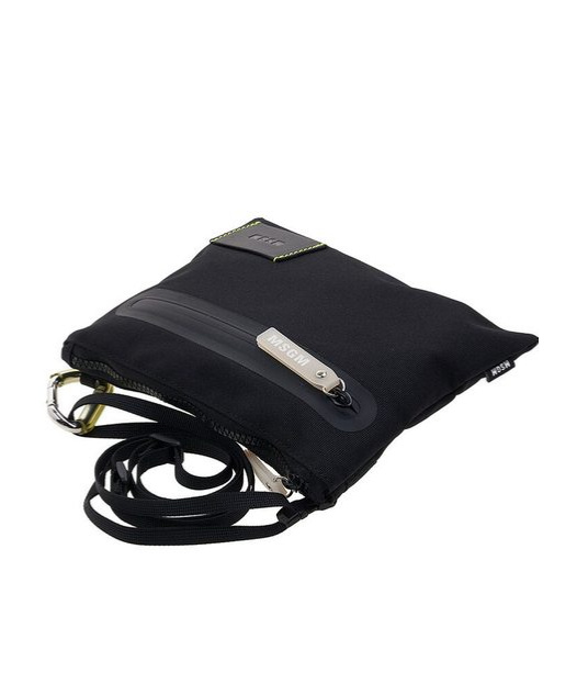 Msgm Logo-patch Clutch Bag In Black