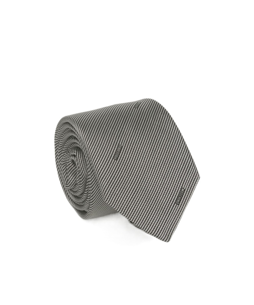 Moschino Stripe Pattern Tie In Gray